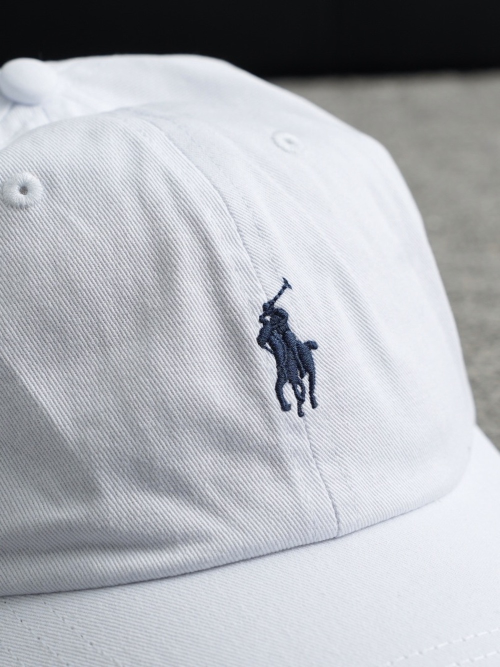 Polo by Ralph Lauren White Baseball Cap with Navy Polo Pony - Picture 5 of 6